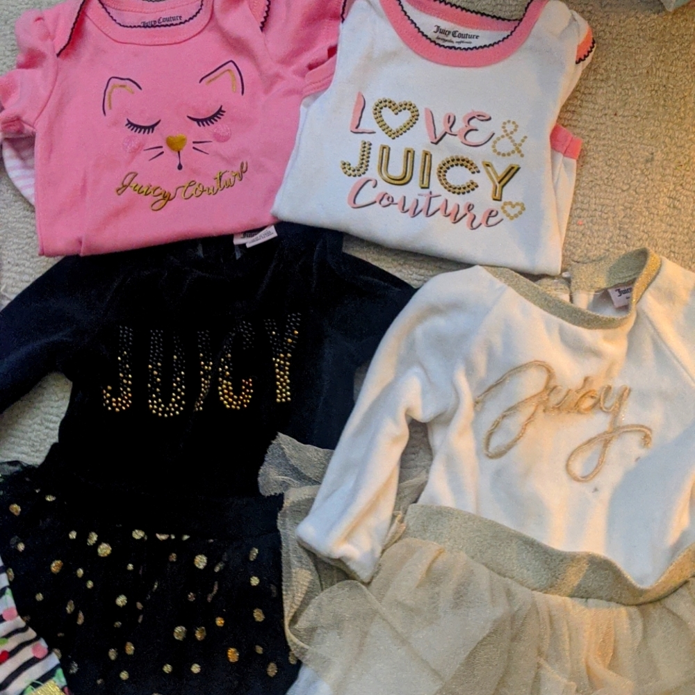 Juicy Couture pants + tops + onesies